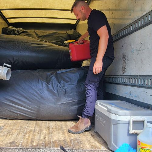 house attic insulation in progress