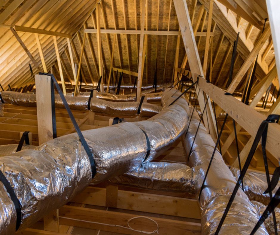 Insulated HVAC Ductwork in Attic