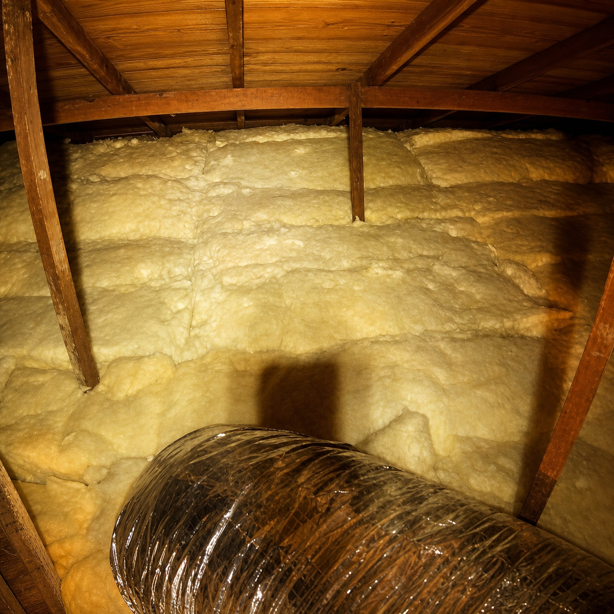 Miller Attics technician preparing an attic for insulation restoration in a Sonoma County home